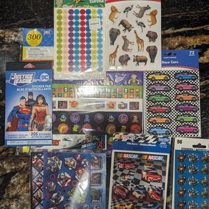 Teacher stickers...Avenger and Justice League, NASCAR Ect - Multicolor